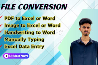 any file conversion, pdf to word or excel, image to word