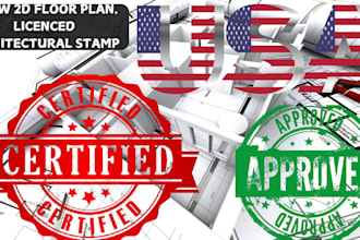 draw and modify 2d floor plan, provide architectural stamp and engineering stamp