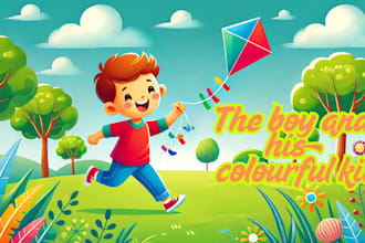 draw watercolor illustrations for kids storybooks with cover