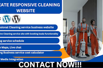 create cleaning service website, house, office cleaning, booking koala website
