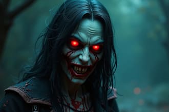 create scary character horror style perfect for cover book