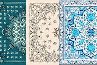 create scarf and bandana pattern design for fabric print
