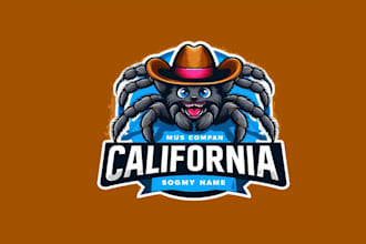 create california tarantula mascot logo  in very short time