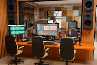 craft 3d music room design,art studio,3d steam room rendering sketchup home