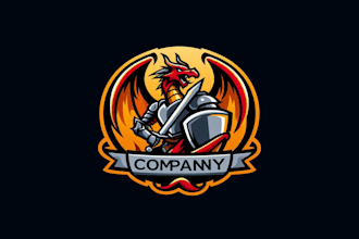 give dragon knight mascot logo design for your company