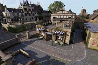 design 3d map, environment design, vrchat world, unity, realistic, mobile game