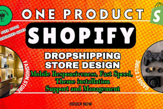 create high converting one product shopify gadget fashion dropshipping  store