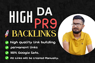 build elite high da pr9 backlinks for first SEO success