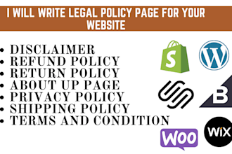 write return shipping policy privacy policy about up page for your shopify store