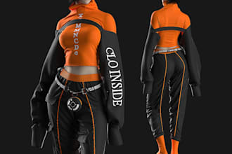 create 3d clothing render and 3d animation in clo3d, 3d mockup design