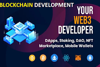 build blockchain web3 dapp, presale dex, smart contracts, staking on solana evm