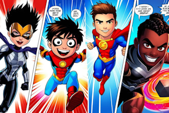 draw you into amazing superhero comic cartoon characters