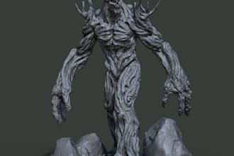 produce 3d museum artwork,non human model,3d statue,detailed sculpture model,stl