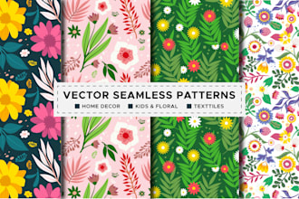 create vector seamless repeat pattern design textile fabric