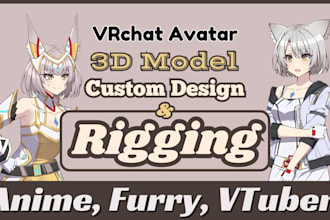 create your custom vrchat avatar in anime 3d model for vtuber furry and vroid