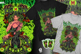 illustrate a stunning dark fantasy creature for your merch