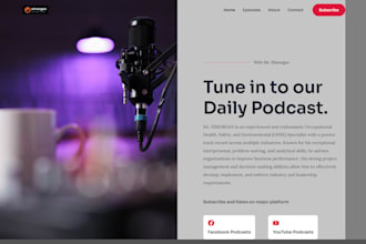 develop a podcasting website with hosting integration