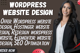 build wordpress website redesign, wordpress website design, hostinger woocomerce