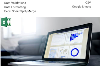 clean, format, merge, split excel data