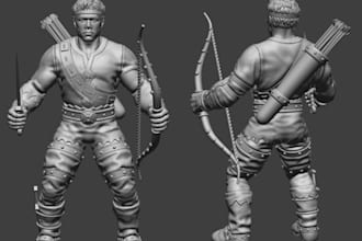 sculpt 3d anime character action figure  toy dnd  3d miniature figurine diorama