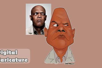 draw a digital caricature painting for you