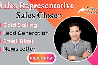 be your sales representative, lead generation, email list and sales closer
