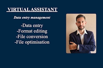 do data entry, format word or excel, convert files or optimise them