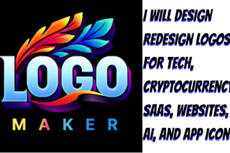 design redesign for tech, cryptocurrency, saas, websites, ai, app icon