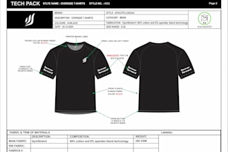 design tech packs and sportswear designs for manufacturers