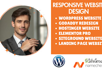 build responsive wordpress website on bluehost siteground hostinger godaddy