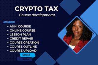 create tax online course, finance, crypto forex trading, anki course development