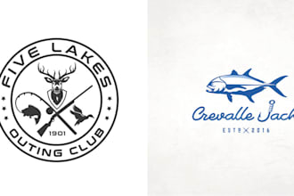 design outdoors, mountain  hunting fishing or business logo