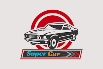 do unique car racing logo design professional for auto sports