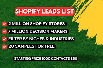 provide verified shopify leads, ecommerce b2b contact data