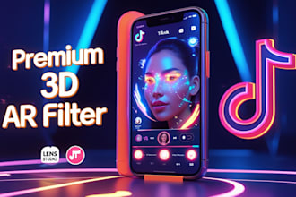 create premium 3d ar filter for tiktok with premium effect house lens studio