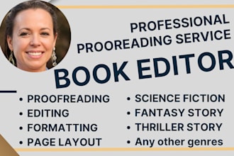 developmental edit science fiction nonfiction thriller book as book editor