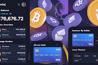 crypto app and blockchain app UI design, crypto wallet app, exchange wallet app