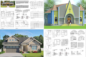 do 2d 3d floor plan blueprint in autocad and sketch up
