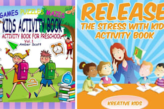 design kdp low content book, kids activity book, amazon kdp, book cover design