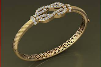 redesign luxury bracelet,3d jewelry set,cad rendering, diamond ring,HQ animation