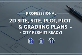 draft 2d site plans, plot plans, grading plan for city permits