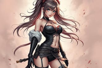 create your character drawing with semi realist style