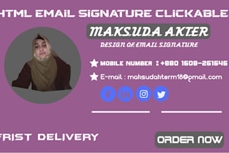 provide html email   or unique clickable  email signature