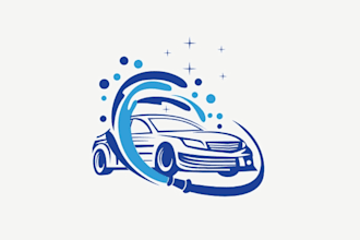 do high impact automotive logo for car washes, racing teams