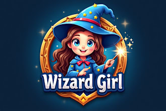 design amazing girl wizard logo with unique concepts