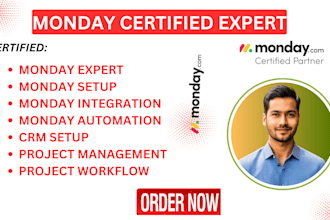 setup monday automation, monday workflow do project management in clickup asana
