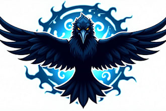 do outstanding super raven or crow logo with express delivery