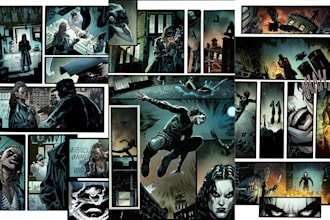 draw custom graphic novel comic book horror comic cover dark art comic artist