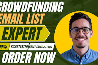 generate crowdfunding email list, backers list for crowdfunding promotion