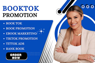 do booktok video promotion, tiktok ads, ebook marketing, and audio book